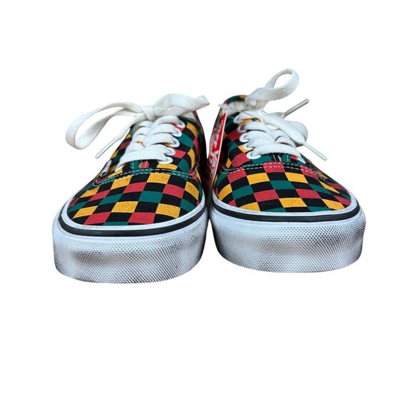 VANS Lace Up Checkered Washed Canvas Sneakers M 7.5 W 9 NEW - Picture 2 of 8